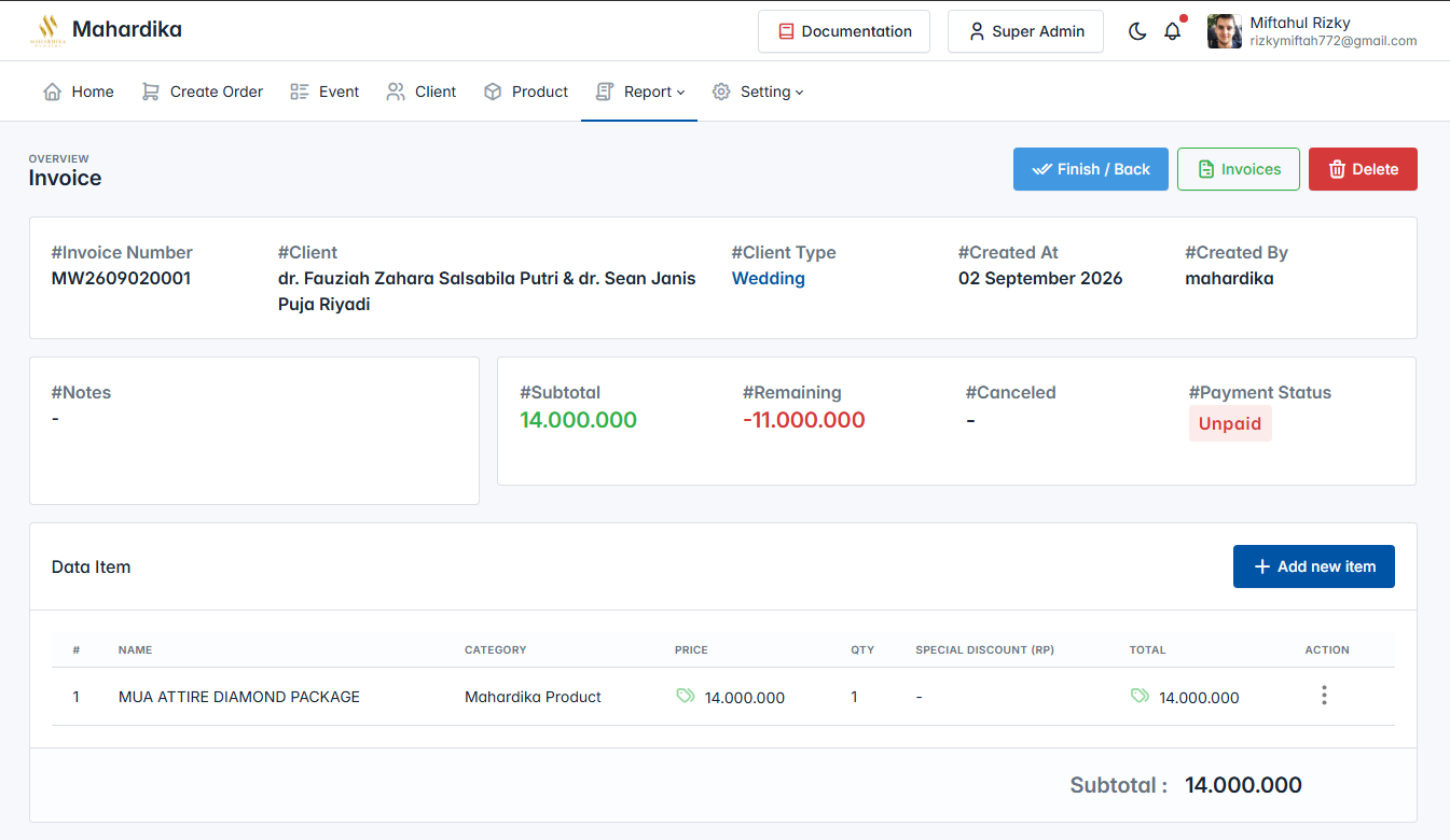 Online Order System Preview